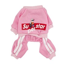 코코스튜디오 강아지 슈퍼스타 기모 츄리닝 올인원, 핑크