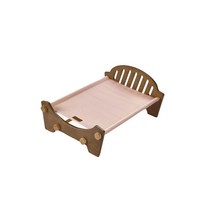 페시앙 클래식 펫 배드, 브라운 우드 + 핑크