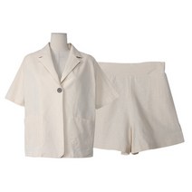 여성용 다즈칸 린넨 자켓 숏 팬츠 세트