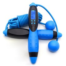 스마트 유무선 멀티 LCD 디지털 무소음 줄넘기, 블루블랙