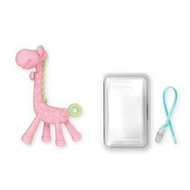 앙쥬 기린 치발기 세트, 분홍, 랜덤발송(실리콘클립)