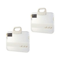 몬드스팟 손잡이형 플라스틱 A4 투명가방 YT_RB230_AY, 화이트, 2개