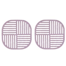 스쿼드 실리콘 냄비받침, 퍼플, 2개