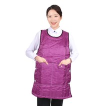 레뷰가운 겨울 누빔 원피스 앞치마 M AE188, 퍼플, 1개