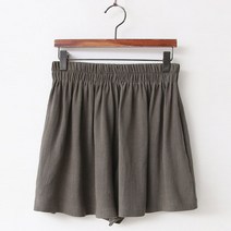 아이엠수 여성용 린넨 3부 플레어 팬츠