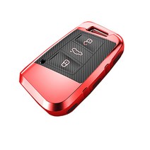 폭스바겐 메탈룩 실리콘 키케이스, 레드, VW1