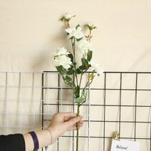 루비코코 조화 복숭아꽃 양귀비 산소 성묘 꽃 납골당 복숭아 가지 인테리어 2p, 화이트