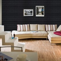 꾸미 접착식 벽돌 폼브릭 100 x 30 cm 20매, 블랙, 1개