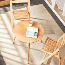 린지홈 요기조기 원형 다용도 티 테이블 LARGE, 원목상판