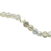 히야가게 라운드 써클 론델 시드비즈 크리스탈 AB 5.5 x 5 x 3 mm 45p, 옐로우 크리스탈AB, 1개