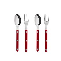 사브르 비스트로 티스푼 + 케이크 포크 세트, 버건디, 티스푼 2p + 케이크 포크 2p