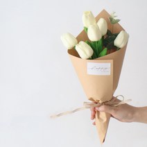 모리앤 튤립 6p 레터링 조명꽃다발, 크림화이트(튤립)