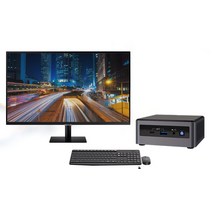 AID 올인원 미니PC NUC10i3FNH (i3-10110U WIN10 Home RAM 8GB NVMe 256GB) + 모니터 + 무선 키보드 + 무선 마우스, NUC10i3FNH(미니PC), S32AM700U(모니터), 기본형