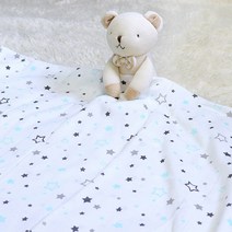 오즈맘 유아용 목욕타올 순면 거즈 블랭킷 2p, 아이스란드별 블루