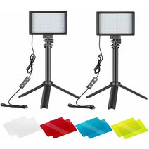 미투 LED 판넬 카메라 조명 2p + 폴더블 스탠드 세트, 1세트
