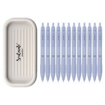 자바펜 제트라인 비즈 빈티지 볼펜 0.5mm 12p + 소울메이트 펜트레이 랜덤발송 세트, 블루, 1세트