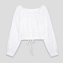 미쏘 여성용 넥셔링 크롭 블라우스