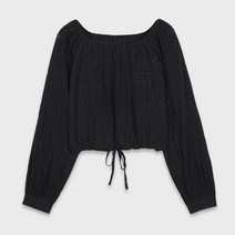 미쏘 여성용 넥셔링 크롭 블라우스