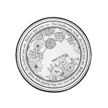 숄뱅 로맨틱 퓨어 북유럽 감성빈티지 원형타입 발매트 미니러그, 버드(60cm), 60cm