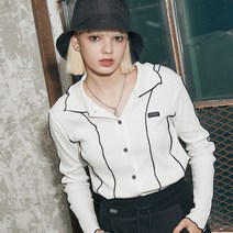 우아 여성용 컷팅 카라 가디건