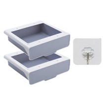 쇼핑죠이 책상 서랍 수납함 2p + 고리 세트, 화이트그레이, 1세트