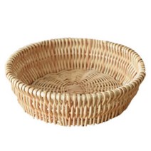 하이어데코 라탄 바구니 KGW21072004 소 25 x 6 cm, 연갈색, 1개