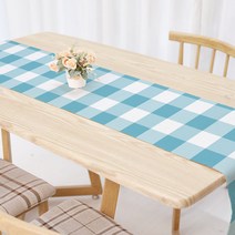 세이프탑 체크무늬 테이블러너, 04 린넨소재, 300 x 1200 mm