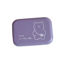 브랜드미 귀여운 곰 렌즈케이스, 퍼플 베어, 1개