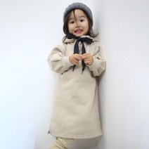 토리동동 여아용 기모 후드 롱 원피스