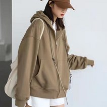 타니 남녀공용 자수 포인트 후드집업