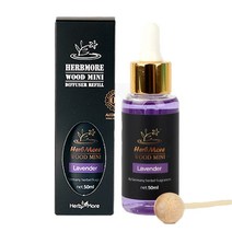 허브모아 우드미니 송풍구 차량용 디퓨저 50ml 리필 + 스틱 세트, 라벤다, 1세트