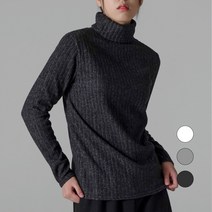 오슬 여성용 레귤러핏 골지 니트 터틀넥