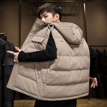 남성용 트렌드 툴링 후드 다운 패션 패딩 조끼