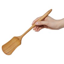 단디맘 나무 조리도구 티크 우드 원목 사각 볶음스푼, 브라운, 1개