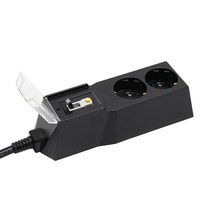 아이정 4000W 고용량 고전력 과부하 누전차단 정직한 멀티탭 2구 블랙 03-A., 1개, 5m