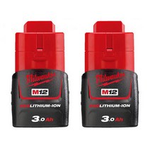 밀워키 M12 리튬이온 배터리 12V 3.0AH M12 B3, 2개