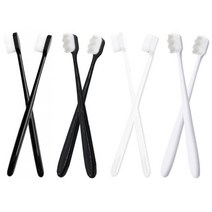 일상나눔 이만모세 미세모 칫솔 블랙평평모 2p + 블랙물결모 2p + 화이트평평모 2p + 화이트 물결모 2p, 1세트