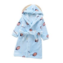 스타빈 아동용 패턴 후드 목욕가운 110호, 블루딸기