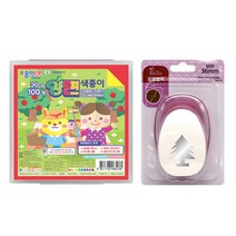 포코스 ReZo 모양펀치 R-36 + 종이나라 양면 색종이 10종 x 10p + 케이스, 1세트, 나무 6