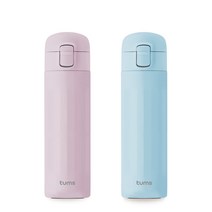 텀스 마카롱 경량 텀블러 2종 세트, 핑크, 블루, 300ml