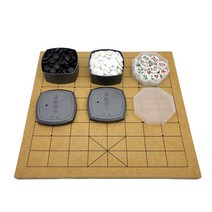 인효바둑 평판식 바둑판 25mm + 바둑알 + 장기알, 화이트, 블랙, 나무색