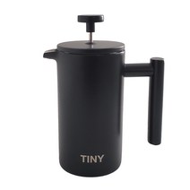 TINY 캠핑용 스테인레스 커피 프렌치 프레스기 350ml, 블랙, 1개
