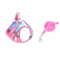 치타샾 강아지 고양이 빛반사 하네스세트 XS, 블루핑크, 1세트