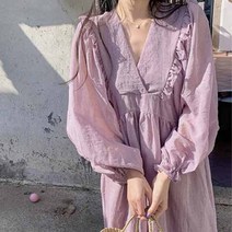 민성컴퍼니 임산부 쉬폰 프릴 원피스