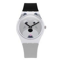 스와치 여성용 쿼츠 우레탄 시계 I love your folk SCHNAUTZI 34mm GW210