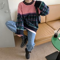 여성용 세티 빈티지 패턴 니트
