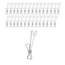 리빙홈디테일 다용도 후크 집게 대형 0.8cm, 실버, 30개