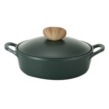 네오플램 레트로T 전골냄비, 22cm, 다크그린
