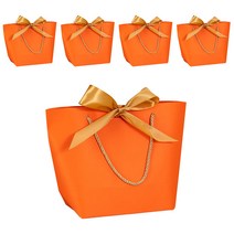 올하이 선물포장용 고급 종이 쇼핑백 5p, 14 주황색