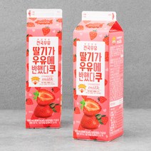 건국유업 딸기가 우유에 반했다쿠 우유, 900ml, 2개